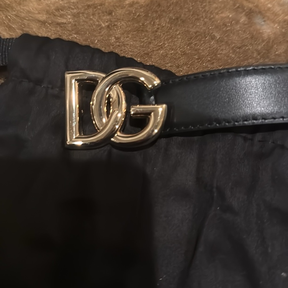 Dolce & Gabbana Black Belt with Gold DG Buckle
